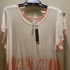 NWT 1775 Women Tie Dye embroidered neckline,sleeve and bottom hem.